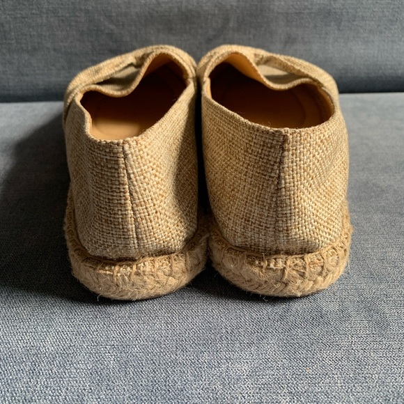 Talbots Womens Izzy Cinched Bow Tan Linen Espadrille Slip On Dressy Flats 8 - Picture 7 of 10
